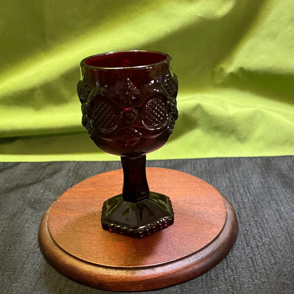 Vintage Avon 1876 Cape Cod Ruby red Liquor Goblet
